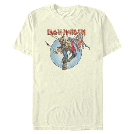 Mens Iron Maiden The Trooper Distressed Logo T Shirt