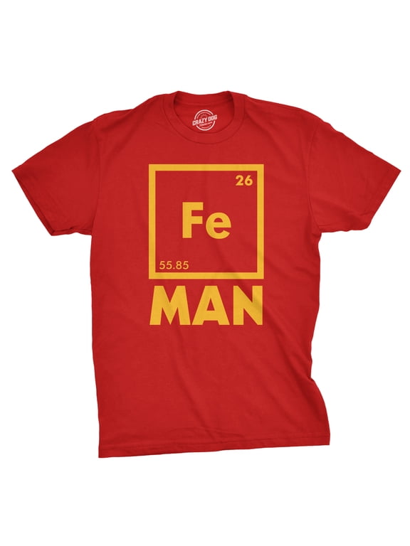 Mens Iron Science T Shirt Cool Novelty Funny Nerdy Graphic Print Tee Guys Graphic Tees