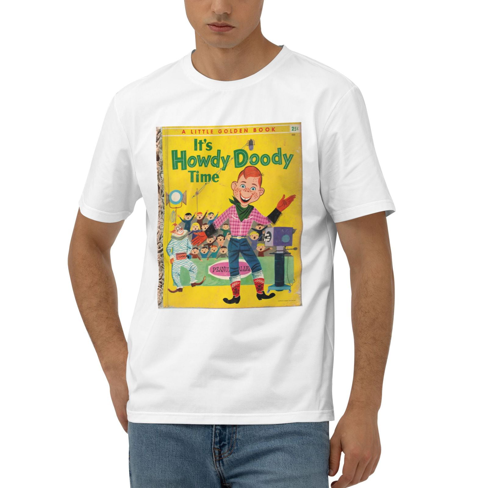 Mens It'S Howdy Doody Time Official Vintage Cotton Crew T Shirts Small  White 