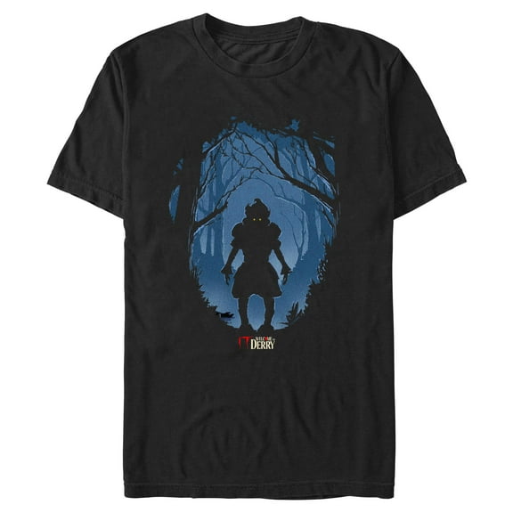 Mens It: Welcome to Derry Pennywise Shadow in the Woods T Shirt