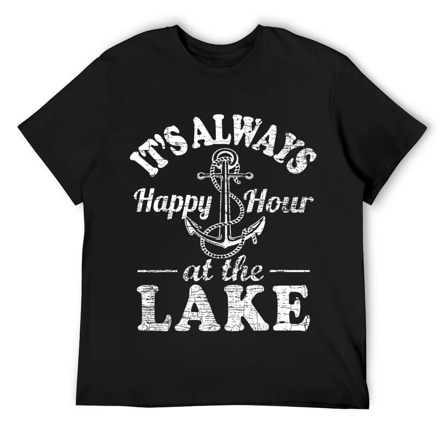 Mens It's Always Happy Hour At The Lake Classic T-Shirt Black