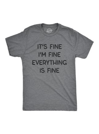 Wegame Cat 'It's Fine I'm Fine Everything Is Fine' Funny T-Shirt - Orange