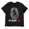 thumbnail image 1 of Mens It's In My DNA Baseball Fingerprint Short Sleeve T-Shirt Black, 1 of 5