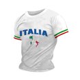thumbnail image 1 of Mens Italia National Flag T Shirt Short Sleeve Crewneck Tees Italian Roots Streetwear Going Out Tops White XL, 1 of 3