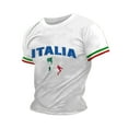 thumbnail image 1 of Mens Italia National Flag T Shirt Short Sleeve Crewneck Tees Italian Roots Streetwear Going Out Tops White XXL, 1 of 3
