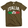 thumbnail image 1 of Silk Road Tees Italia T-Shirt Italy Flag Italian Mens Tee Shirt (X-Large Military Green), 1 of 6