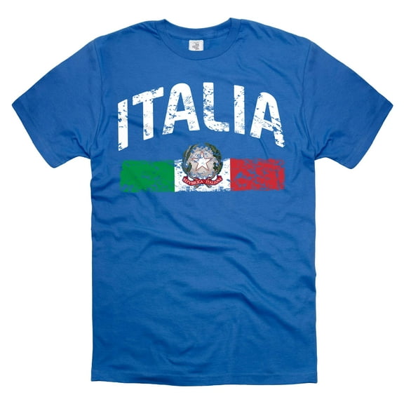 Silk Road Tees Italia T-Shirt Italy Flag Italian Mens Tee Shirt (Large Grey)