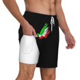thumbnail image 1 of Mens Italian Flag And Football 2 in 1 Quick Dry Swim Trunks with Compression Liner Beach Shorts, 1 of 6
