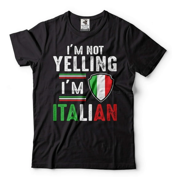 Mens Italian Funny Shirt I'm Not Yelling I'm Italian Shirt Italian Joke Shirt Italy Gifts (XX-Large Black)