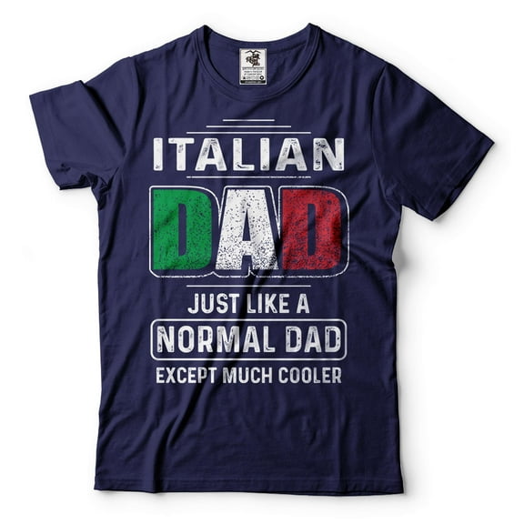 Mens Italian Shirt Italian Dad Tee Shirt Fathers Day Gift Italian Shirts Italy Flag Tee (Small Navy Blue)