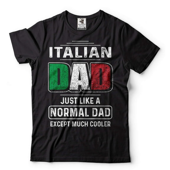 Mens Italian Shirt Italian Dad Tee Shirt Fathers Day Gift Italian Shirts Italy Flag Tee (X-Large Black)