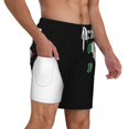 thumbnail image 1 of Mens Italy Map Flag Swimming Trunks with Compression Liner Beach Quick Dry Swim Shorts, 1 of 6