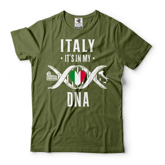 Mens Italy Shirt Italy Patriotic Shirt Italian Gifts Italian Shirts Italy Unisex Shirt (X-Large Military Green)
