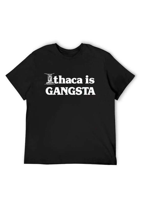 Mens Ithaca Is Gangsta T-Shirt Black 2X-Large
