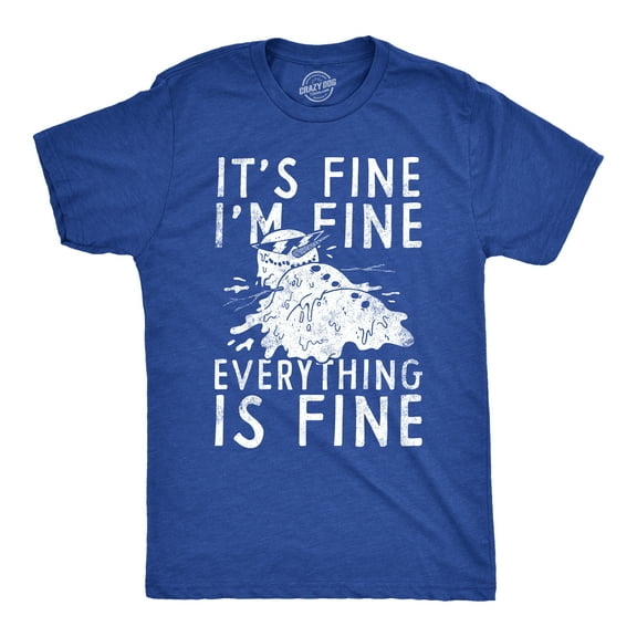 Mens Its Fine Im Fine Everything Is Fine T Shirt Funny Winter Melting Snowman Joke Tee for Guys Graphic Tees