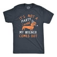 thumbnail image 1 of Mens Its Not A Party Until My Wiener Comes Out T Shirt Funny Dachshund Dog Adult Joke Tee for Guys Graphic Tees, 1 of 7