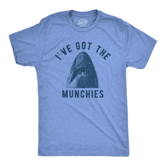 Mens Ive Got The Munchies T Shirt Funny Shark Bite Attack Eating Joke Tee for Guys Graphic Tees