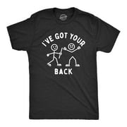 Mens Ive Got Your Back T Shirt Funny Stick Figure Support Joke Tee for Guys Graphic Tees