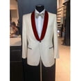 thumbnail image 1 of Mens Ivory Maroon Shawl Lapel One Button Cheap Priced Designer Fashion Dress Casual Blazer On Sale Blazer, 1 of 1