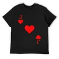 thumbnail image 1 of Mens Jack of Hearts Costume T-Shirt Halloween Deck of Cards Black S, 1 of 5
