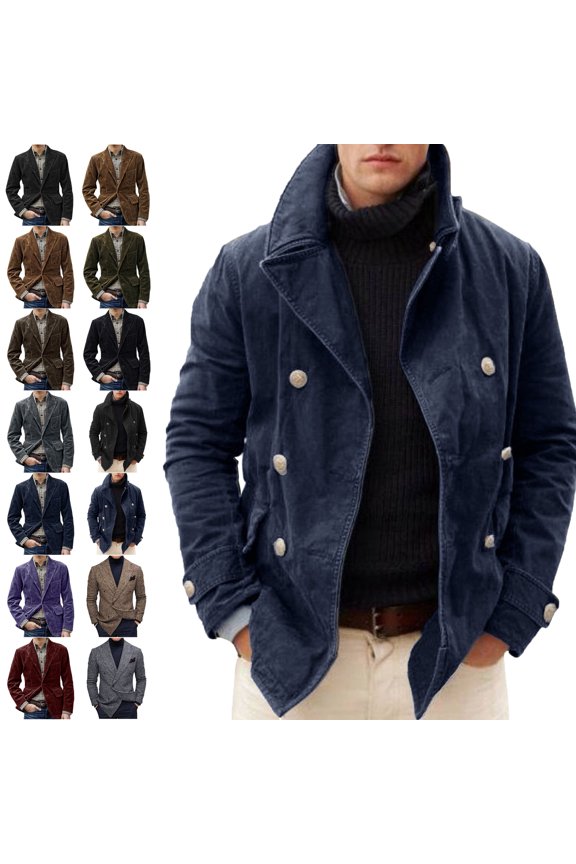 Mens Jackests Fashionable British Solid Color Corduroy Retro Casual Single Breasted Suit Tops Turndown Breasted Cardigan Multi Pocket Coat Jackets for Mens