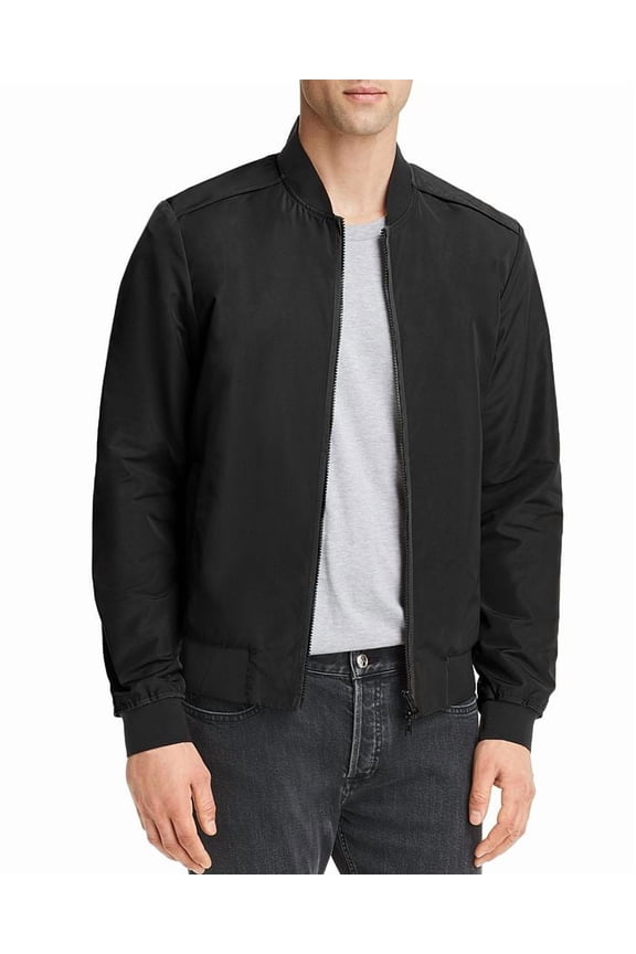Mens Jacket Black Medium Light Weight Bomber $98 M