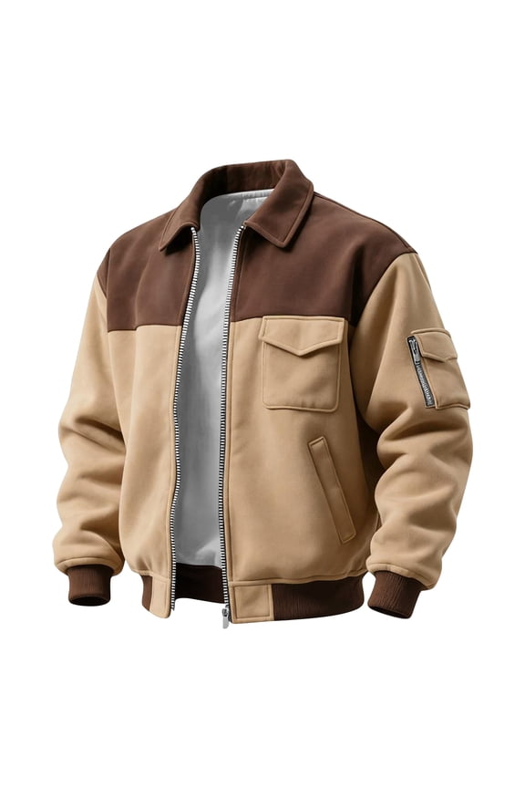 Mens Jacket Bomber Zip Up Flight Lightweight Jackets Casual Stylish Fall Winter Coats Khaki 3XL