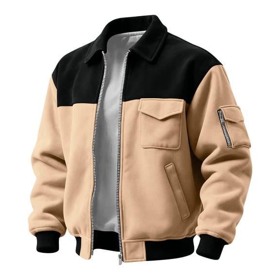 Mens Jacket Bomber Zip Up Flight Lightweight Jackets Casual Stylish Fall Winter Coats Multicolor L