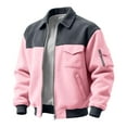 thumbnail image 1 of Mens Jacket Bomber Zip Up Flight Lightweight Jackets Casual Stylish Fall Winter Coats Pink XL, 1 of 4