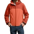 thumbnail image 1 of Mens Jacket Casual Lightweight Varsity Jackets Full Zip Coats Lightweight Shirt Jacket Long Sleeve Shacket Casual Fall Work Stylish Jackets with Pockets (Orange,3XL), 1 of 5