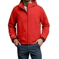 thumbnail image 1 of Mens Jacket Casual Lightweight Varsity Jackets Full Zip Coats Lightweight Shirt Jacket Long Sleeve Shacket Casual Fall Work Stylish Jackets with Pockets (Red,3XL), 1 of 9