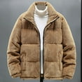 thumbnail image 1 of Mens Jacket Men Warm Thicken Corduroy Padded Coat Solid Zipper Pockets Stand Collar Coat Jacket for Men,Mens Jackets Lightweight Mens Winter Jacket Mens Fall Jacket Winter Jacket, 1 of 6