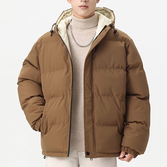 Mens Jacket Men Winter Casual Patchwork Hooded Zipper Pockets Long Sleeve Coat Jacket,Jacket for Men,Mens Jackets Lightweight Mens Winter Jacket Mens Fall Jacket Winter Jacket