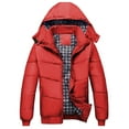 thumbnail image 1 of Mens Jacket Men's Solid Color Hooded Jacket Padded Jacket Fashion Padded Jacket Men's Warm Padded Jacket,Jacket for Men,Mens Jackets Lightweight Mens Winter Jacket Mens Fall Jacket Winter Jacket, 1 of 5