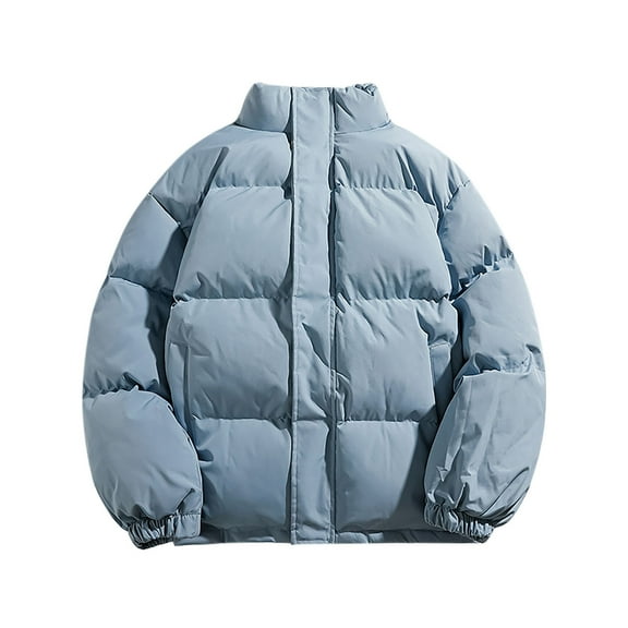 Mens Jacket Men's Solid Color Stand Up Collar Lightweight Winter Warm Jacket Long Sleeve Parkas Jacket for Men,Mens Jackets Lightweight Mens Winter Jacket Mens Fall Jacket Winter Jacket