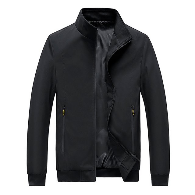 Mens Jacket Mens Trench Coat Men's Solid Long Sleeve Coat Zipper Pocket