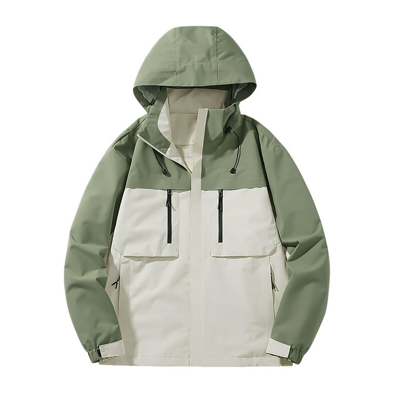 Mens Jacket Sport Coat Color Blocked Windproof Hooded Sweatshirt Sporty Loose Breathable Comfortable Fashion Simple Trend Everyday Wear Casual Athletic Tops Winter Mens Clothes Walmart