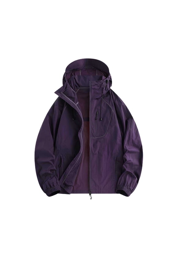 Mens Jacket Sun Protection Quick Dry Moisture-Wicking Zip Up Hoodie Pullover Long Sleeve Hiking Coat Dad Gifts