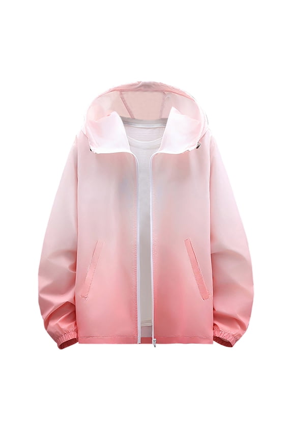 Mens Jacket Sun UPF 50+ UV Protection Ombre Tie Dye Long Sleeve Pocket Casual Outdoor Top Coat Dad Gifts