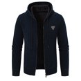thumbnail image 1 of Mens Jacket Sweater Fashion Knitted Standing Neck Long Sleeve Mens Workout Jacket,Navy,3XL, 1 of 5