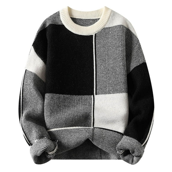 Mens Jacket Sweater Fashion Thickened Long Sleeve Knitted Mens Warm Jackets,Black,3XL /185