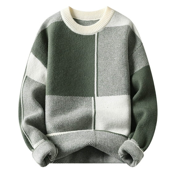 Mens Jacket Sweater Fashion Thickened Long Sleeve Knitted Mens Warm Sweaters,Green,4XL /190