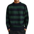 thumbnail image 1 of Mens Jacket Sweater Oversized Knit Solid Unisex Woven Crewneck Knitted Bussiness Casual Sweater For Men,Green,L, 1 of 4