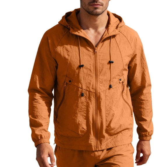 Mens Jacket Waterproof UPF 50+ UV Protection Quick Dry Lightweight Zip Up Hoodie Pullover Dad Gifts