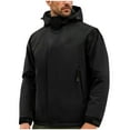 thumbnail image 1 of Mens Jacket Windbreaker Shell Jackets Hooded Zip Up Lightweight Coat for Outdoor Hiking with Pockets (3XL, Black), 1 of 8