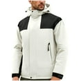 thumbnail image 1 of Mens Jacket Windbreaker Shell Jackets Hooded Zip Up Lightweight Coat for Outdoor Hiking with Pockets (XL, White), 1 of 8