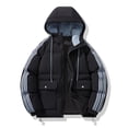 thumbnail image 1 of Mens Jackets Black Puffer Hooded Winter Down Jacket Lightweight Pockets Casual Warm Mens Outerwear, 1 of 5