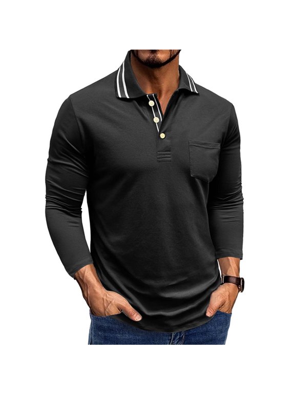 Mens Jackets Button Half-cardigan Pocket Flip Collar Casual Long Sleeves Shirt Coats for Men