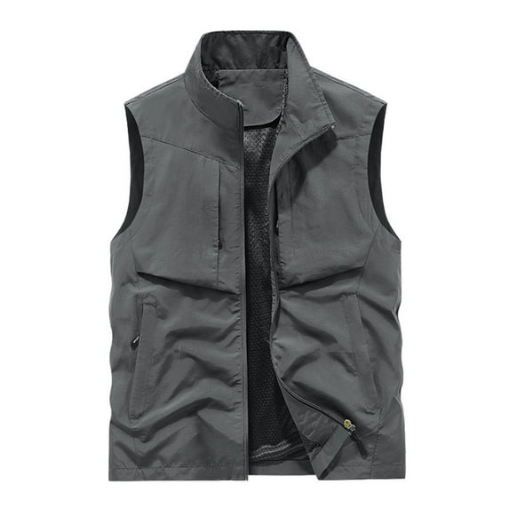 Mens Jackets Casual Men'S Work Clothes Jacket Solid Color Stand Collar Multiple Pockets Outdoor Sports Photography Coat Features: It Is Made of Materials, Enought for Your Daily Wearing Fabric: