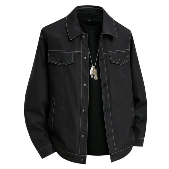 Mens Jackets Denim Jacket Outerwear Fleece Lined Zip Up Long Sleeve Warm Coat Comfortable Loose Fit Fall Winter Plus Size Winter Coat